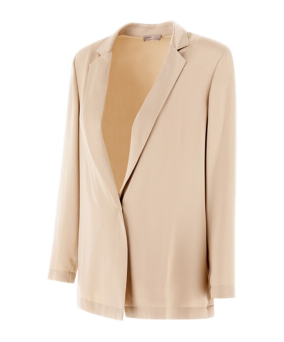 Herno Resort Blazer In Satin Effect In Nude