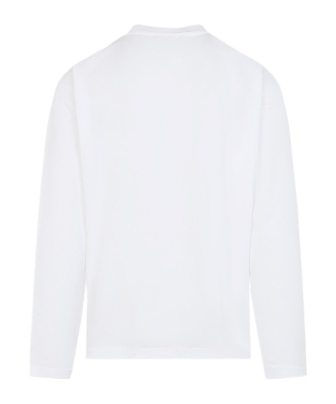 Marni Long-sleeved White Cotton T-shirt With Contrast Chest Pocket In White