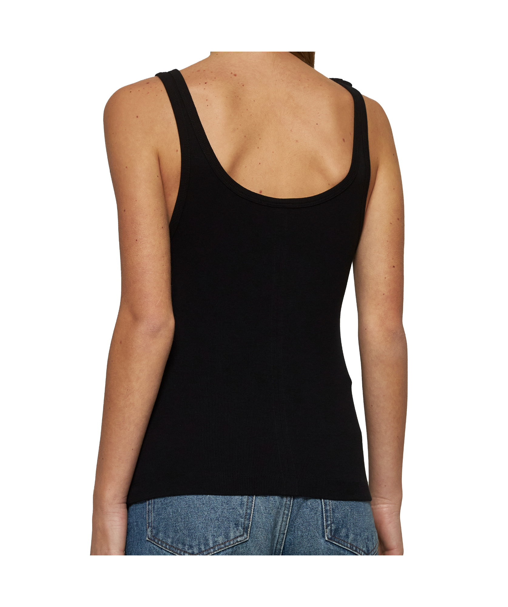 Mm6 Maison Margiela Strap-detail Tank Top In Black