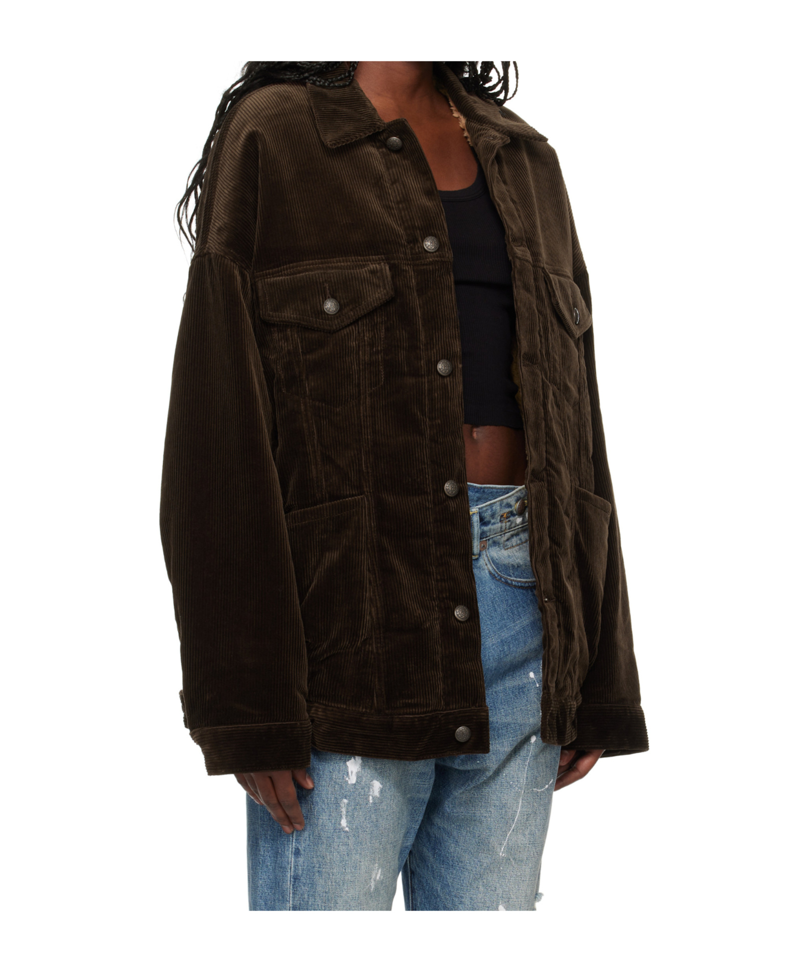 R13 Long-sleeved Driver Jacket In Black