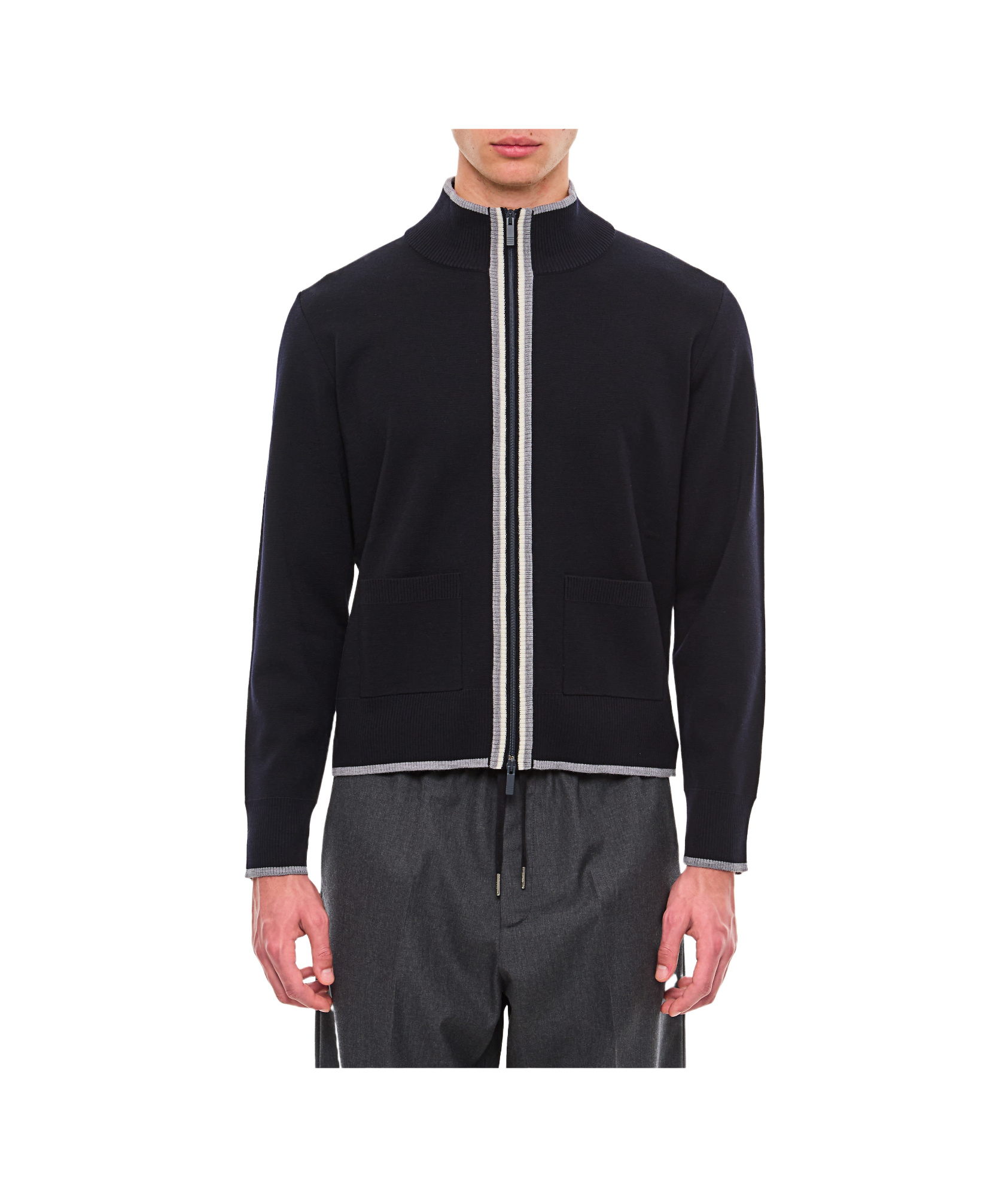 Shop Thom Browne Wool Cardigan In Black