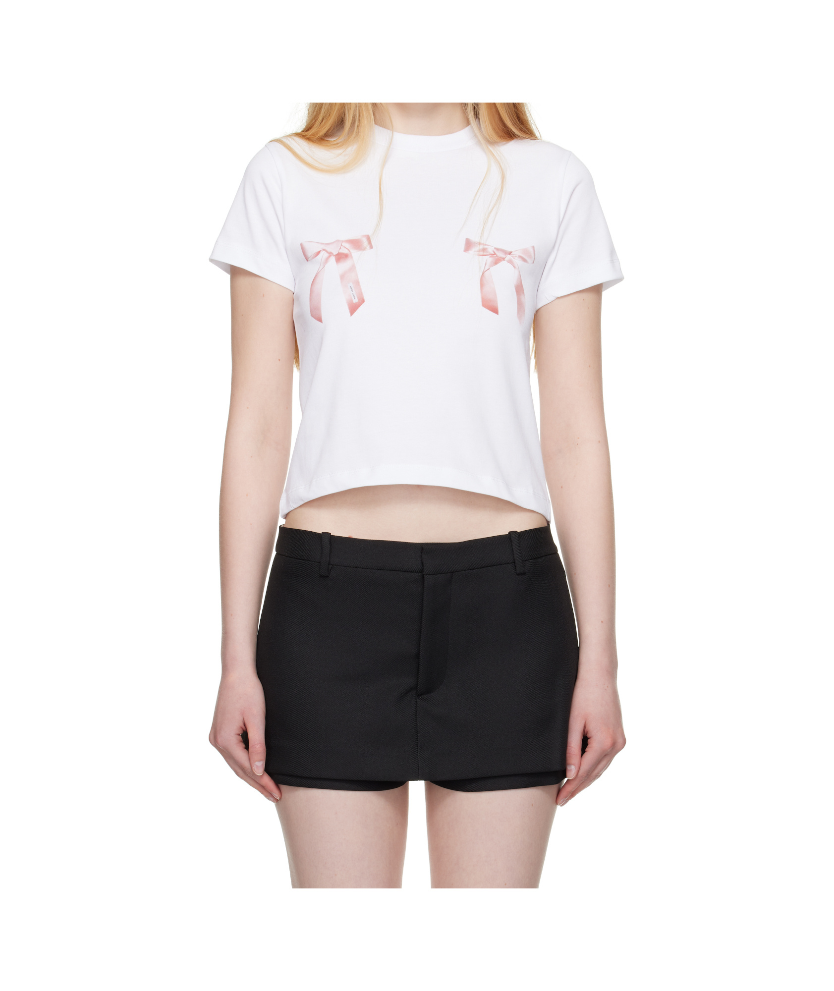 Sandy Liang Bow Ame T-shirt In White