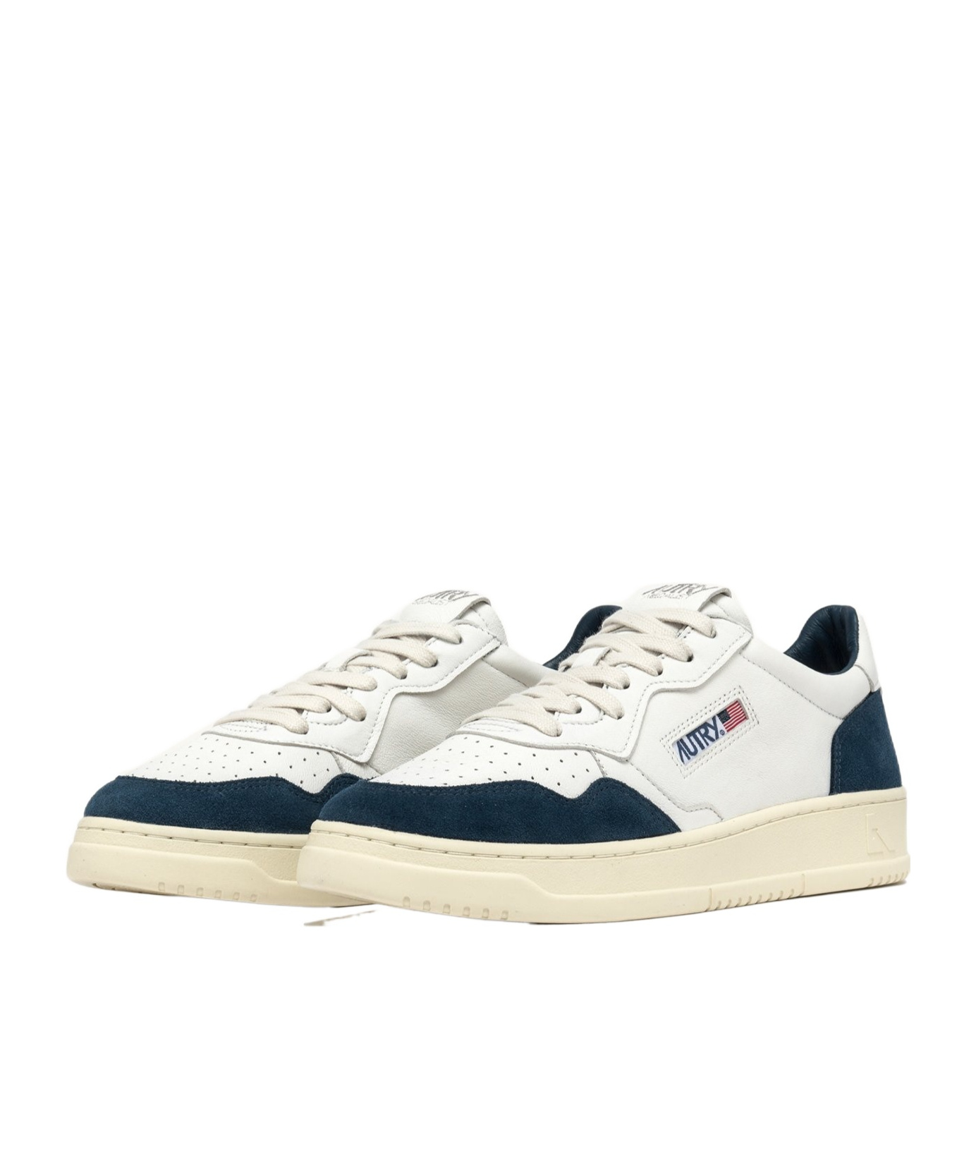 Autry Medalist Sneakers In White And Blue Leather In Multi