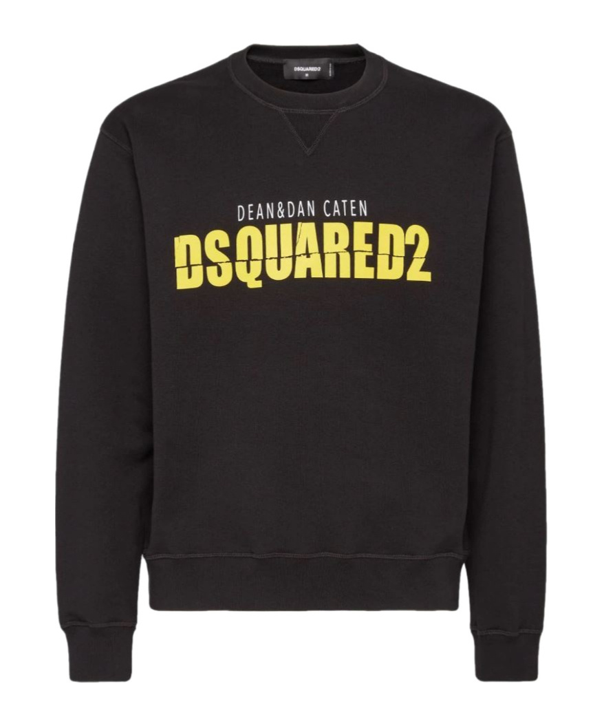 Dsquared2 Logo-print Cotton Sweatshirt In Black