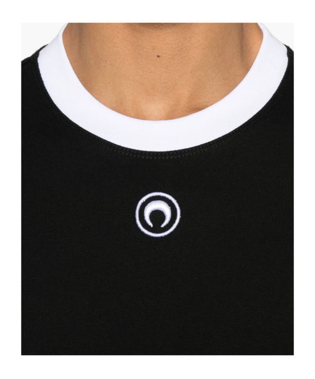 Marine Serre Crescent Moon-embroidered T-shirt In Black