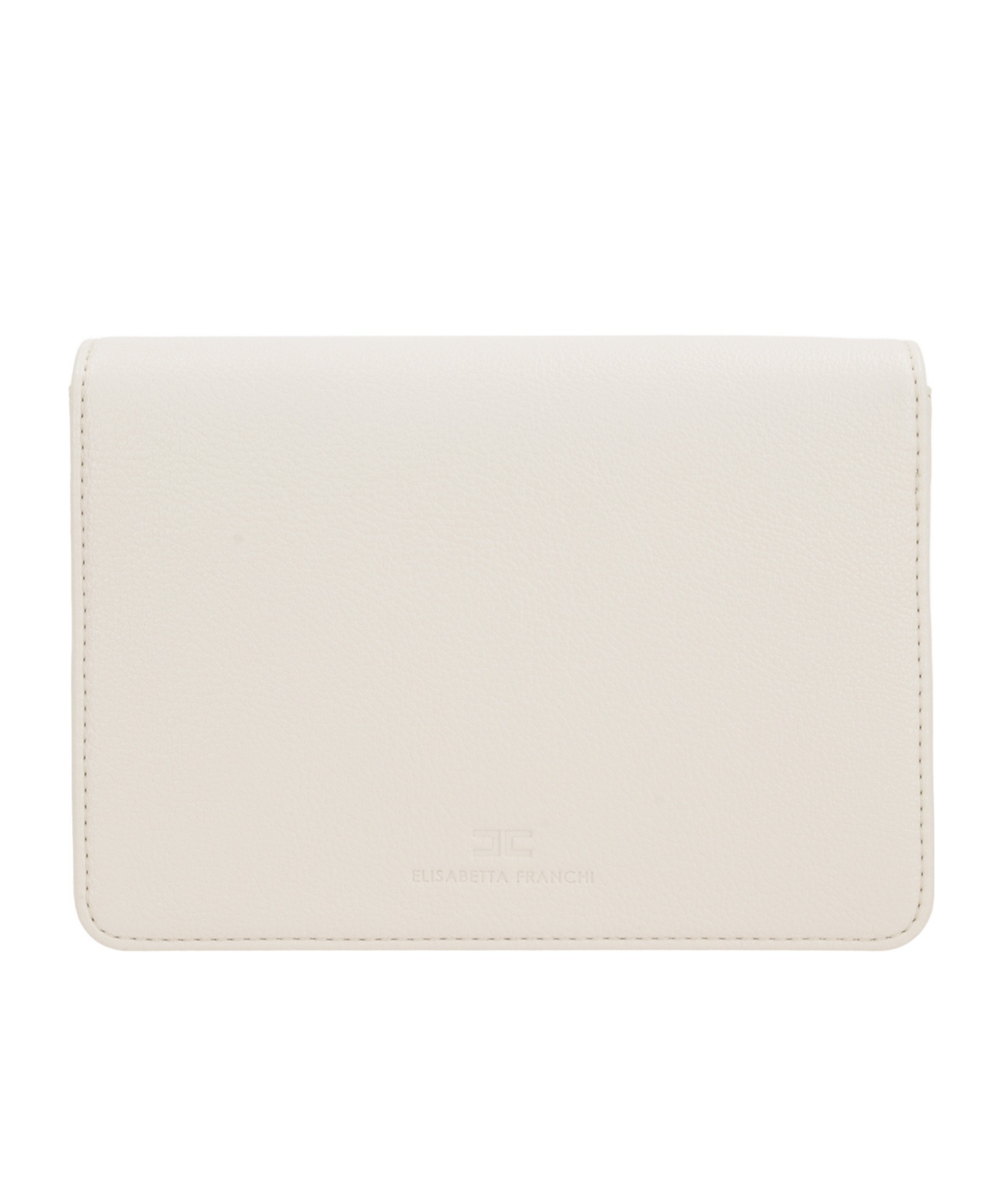 Shop Elisabetta Franchi Groumette-chain Shoulder Bag In White