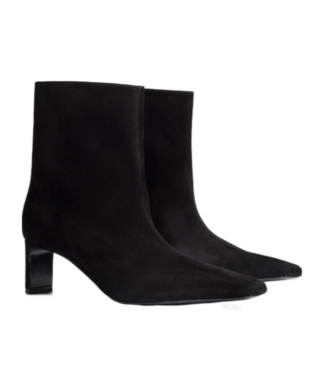 Khaite Ankle Boots Ona 55 Aus Veloursleder In Black