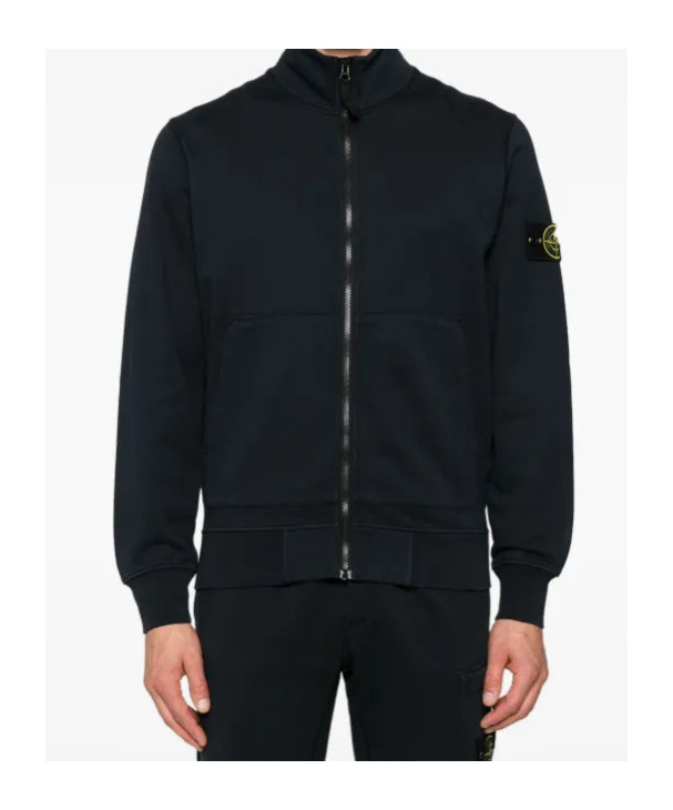 Stone Island Ghost Virgin Wool Zip Cardigan In Blue