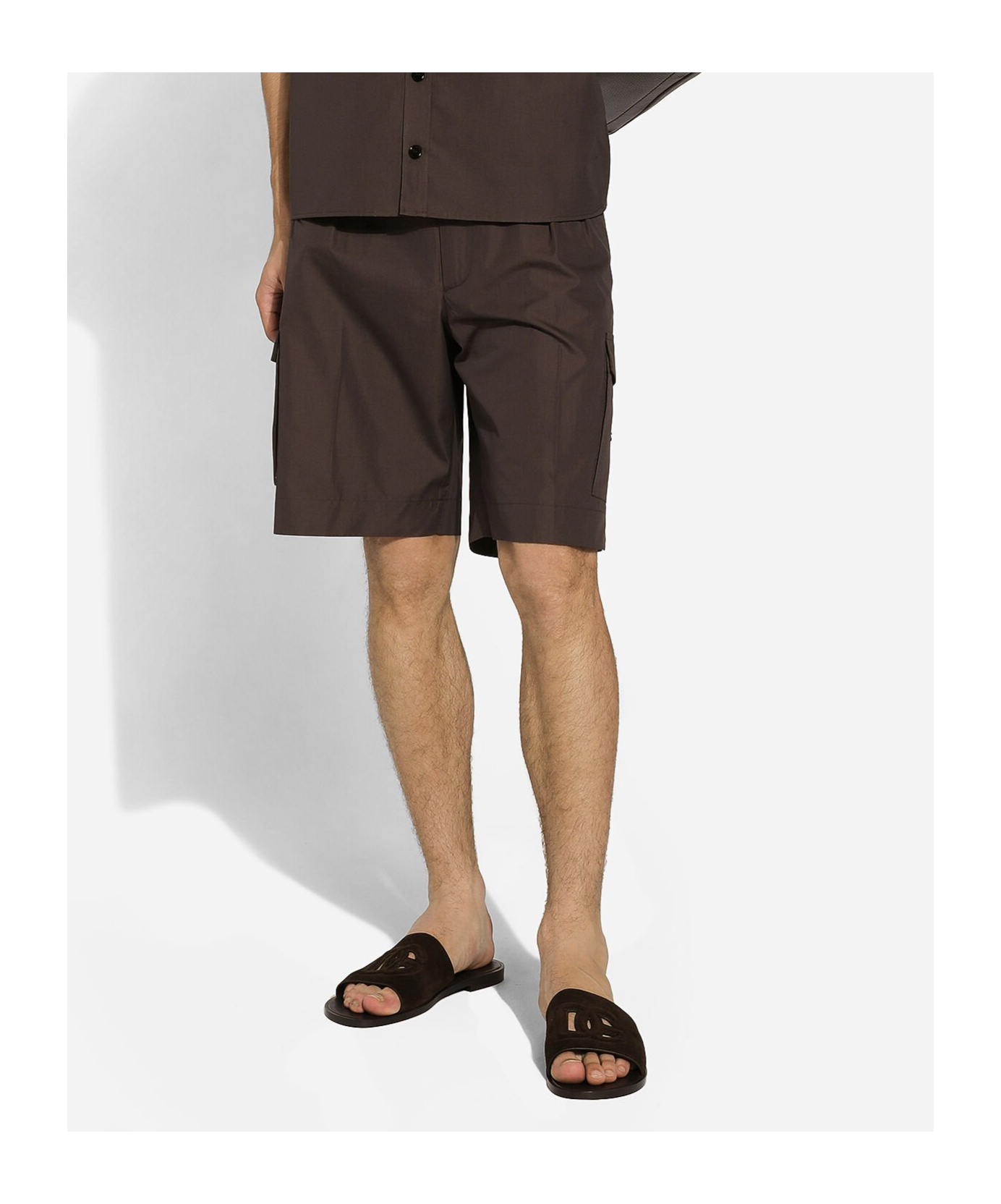 Dolce & Gabbana Straight-leg Cotton Cargo Shorts In Black