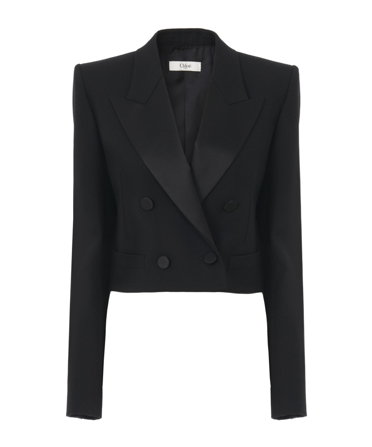 Chloé Short Wool Suit Coat In Black