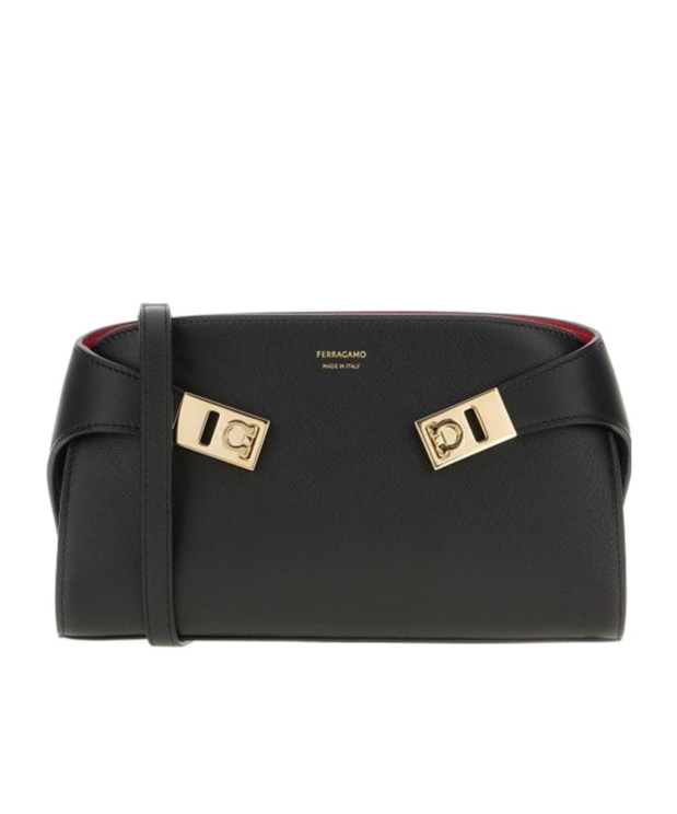 Ferragamo Adjustable Shoulder Strap Shoulder Bag In Black