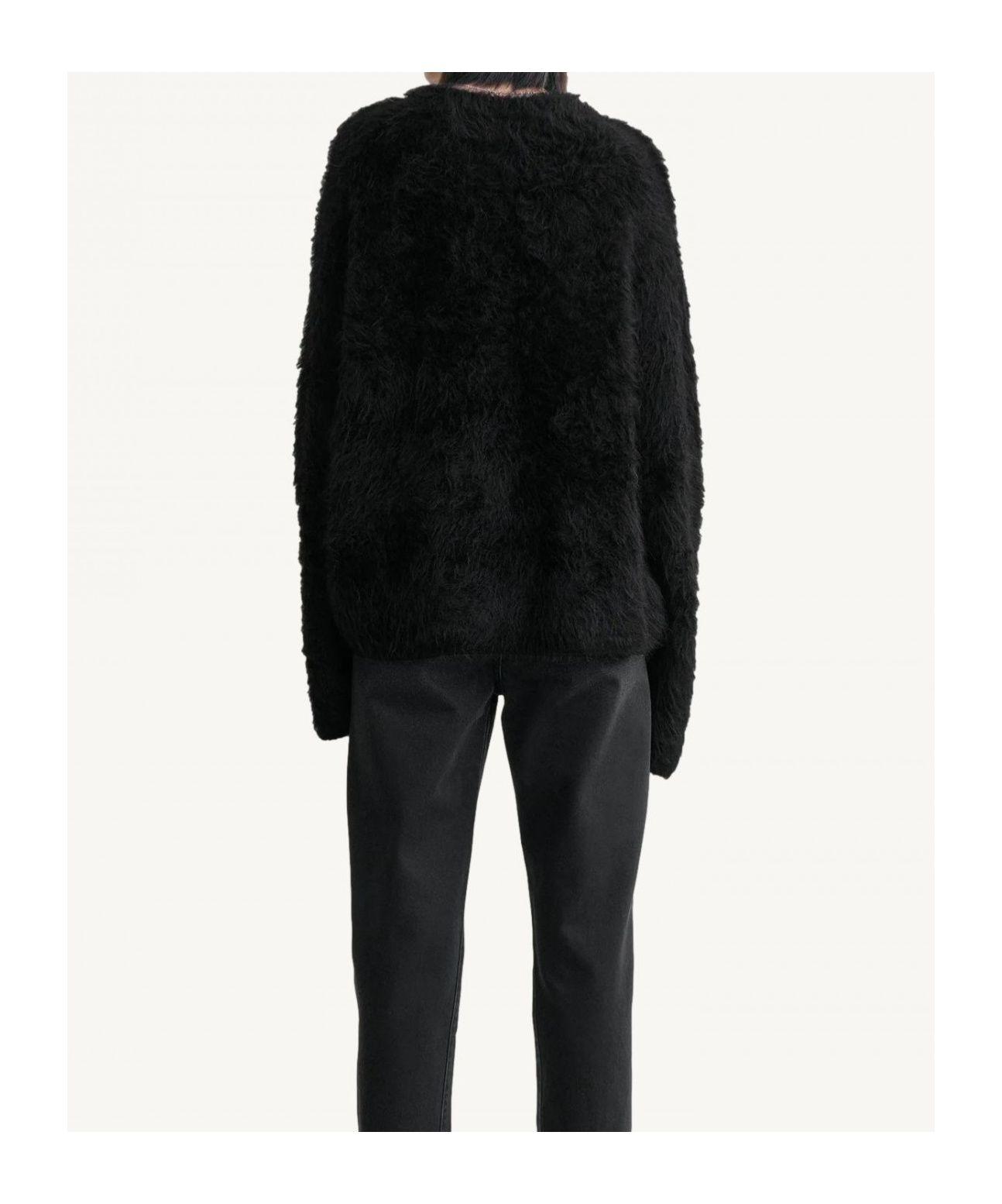 Totême Crew Neck Long-sleeved Sweater In Black