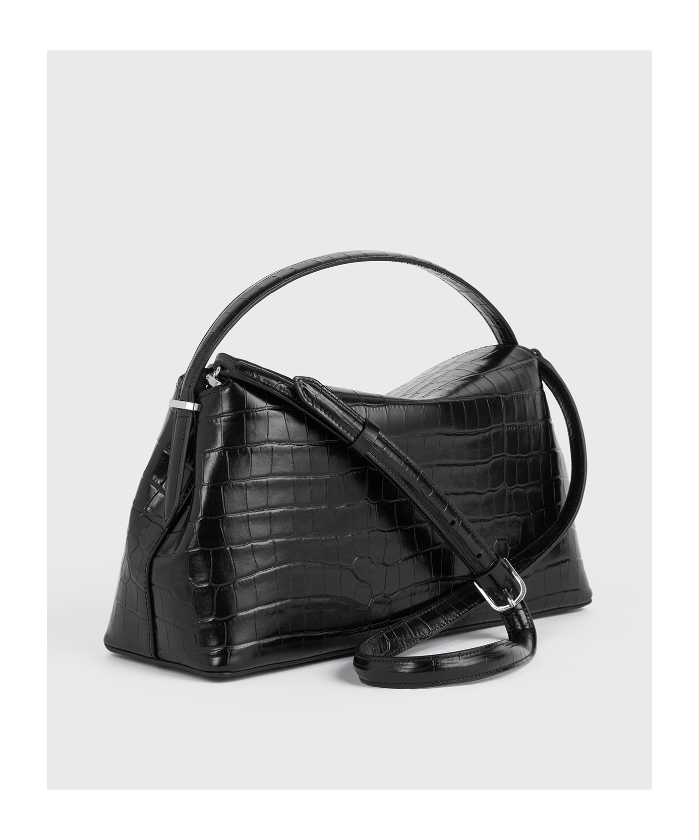 Totême T-lock Leather Tote Bag In Black