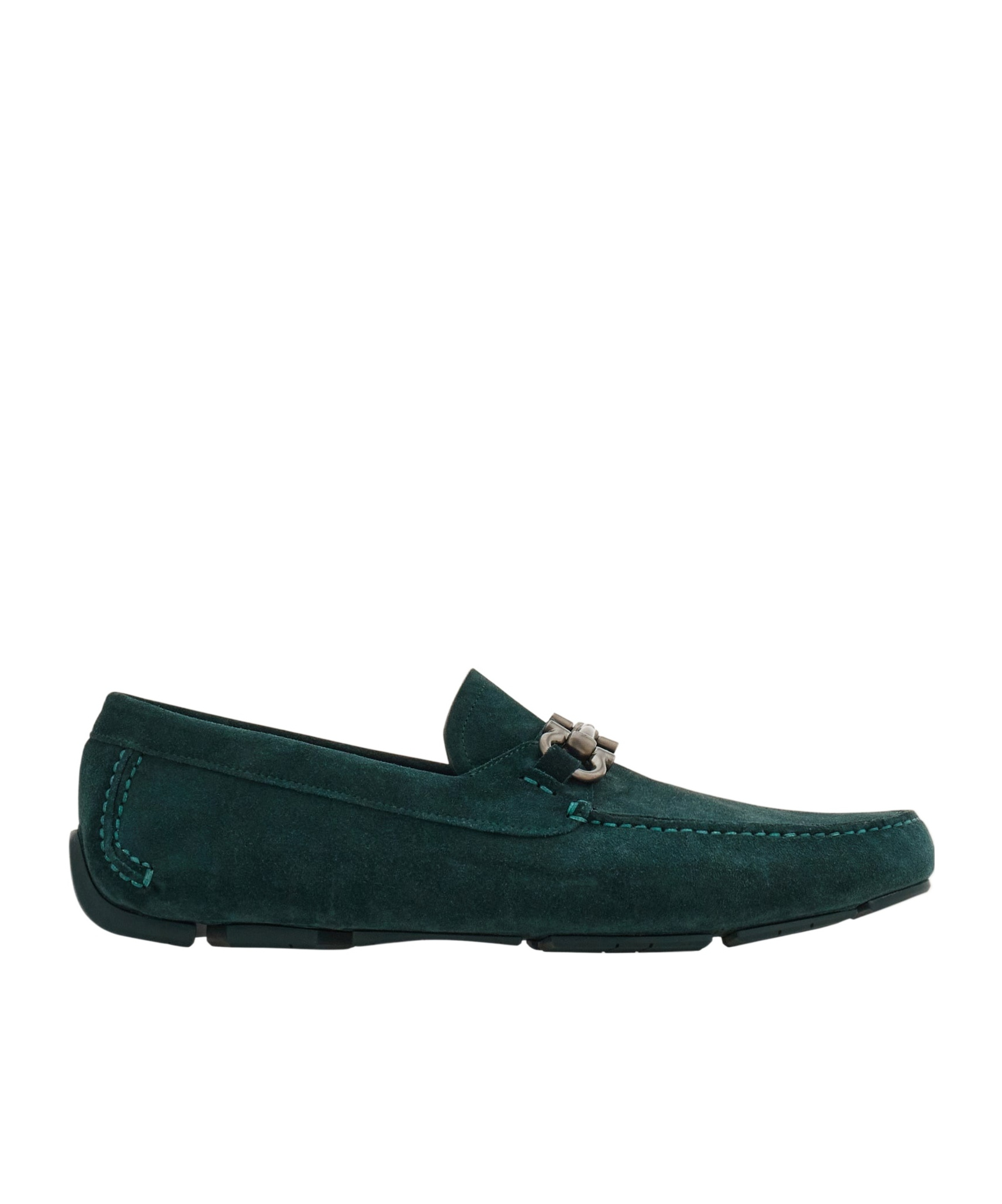 Ferragamo Driver With Gancini Ornament In Green