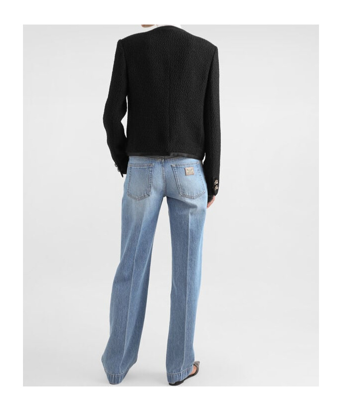 Dolce & Gabbana Straight-leg Blue Jeans With A Distressed Effect In Blue
