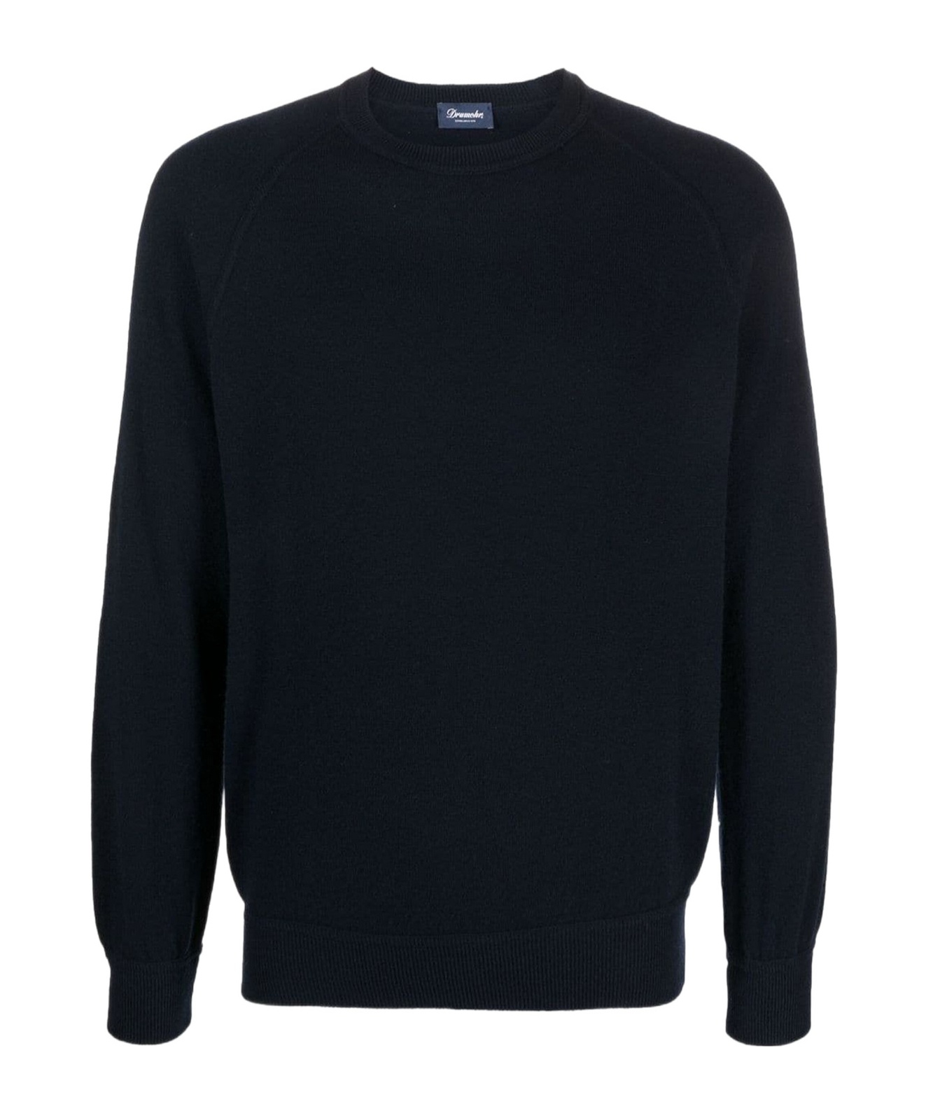 Drumohr Raglan-sleeved Cashmere Jumper In Black
