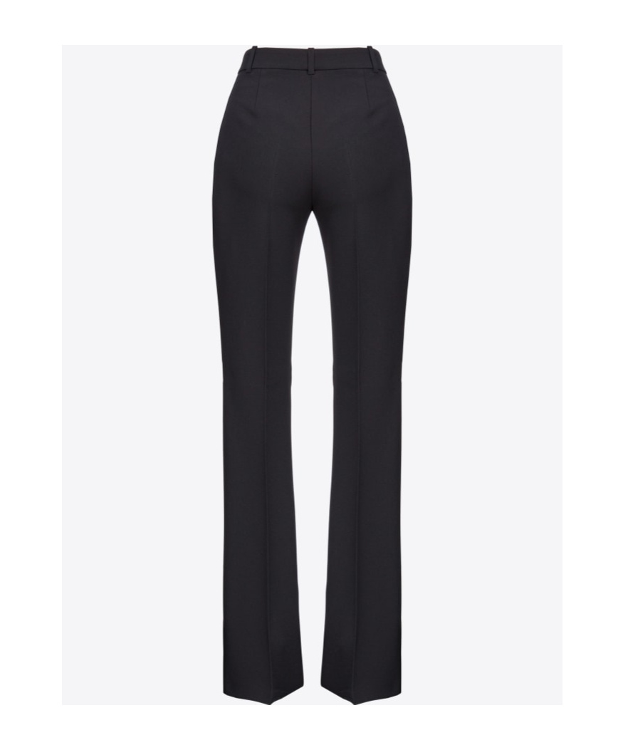Pinko High-rise Crepe Trousers In Black