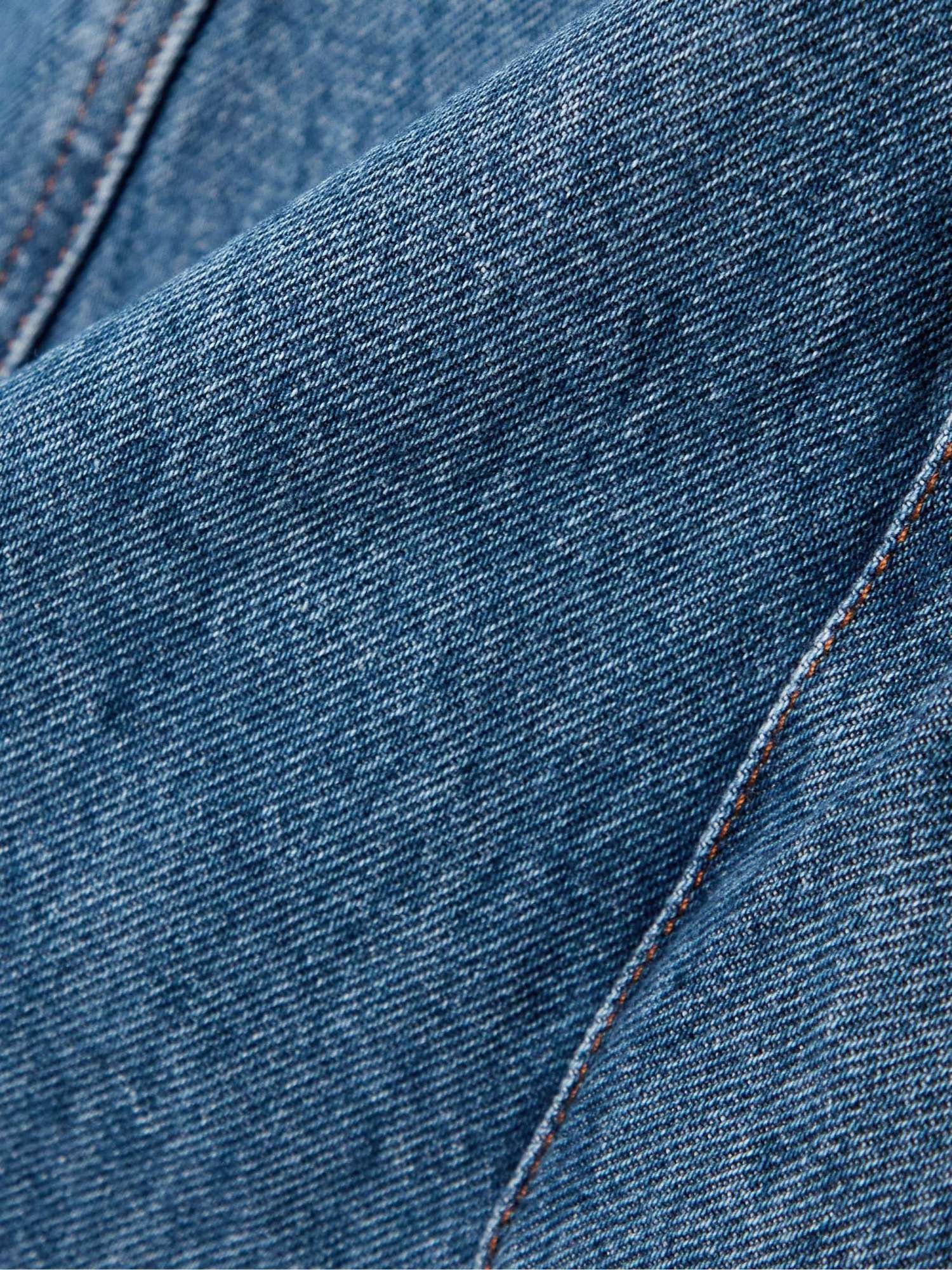Coperni Denim Skirt With Frontal Logo Patch In Blue