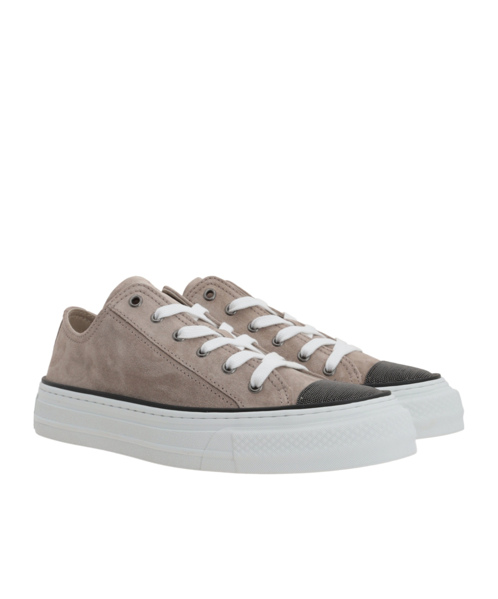 Brunello Cucinelli Monili-toecap Sneakers In Nude