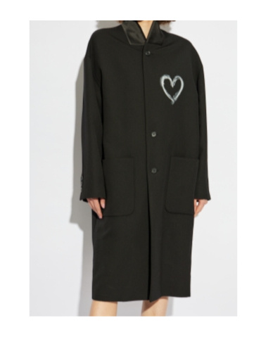 Moschino Couture Wool Blend Diagonal Coat In Black