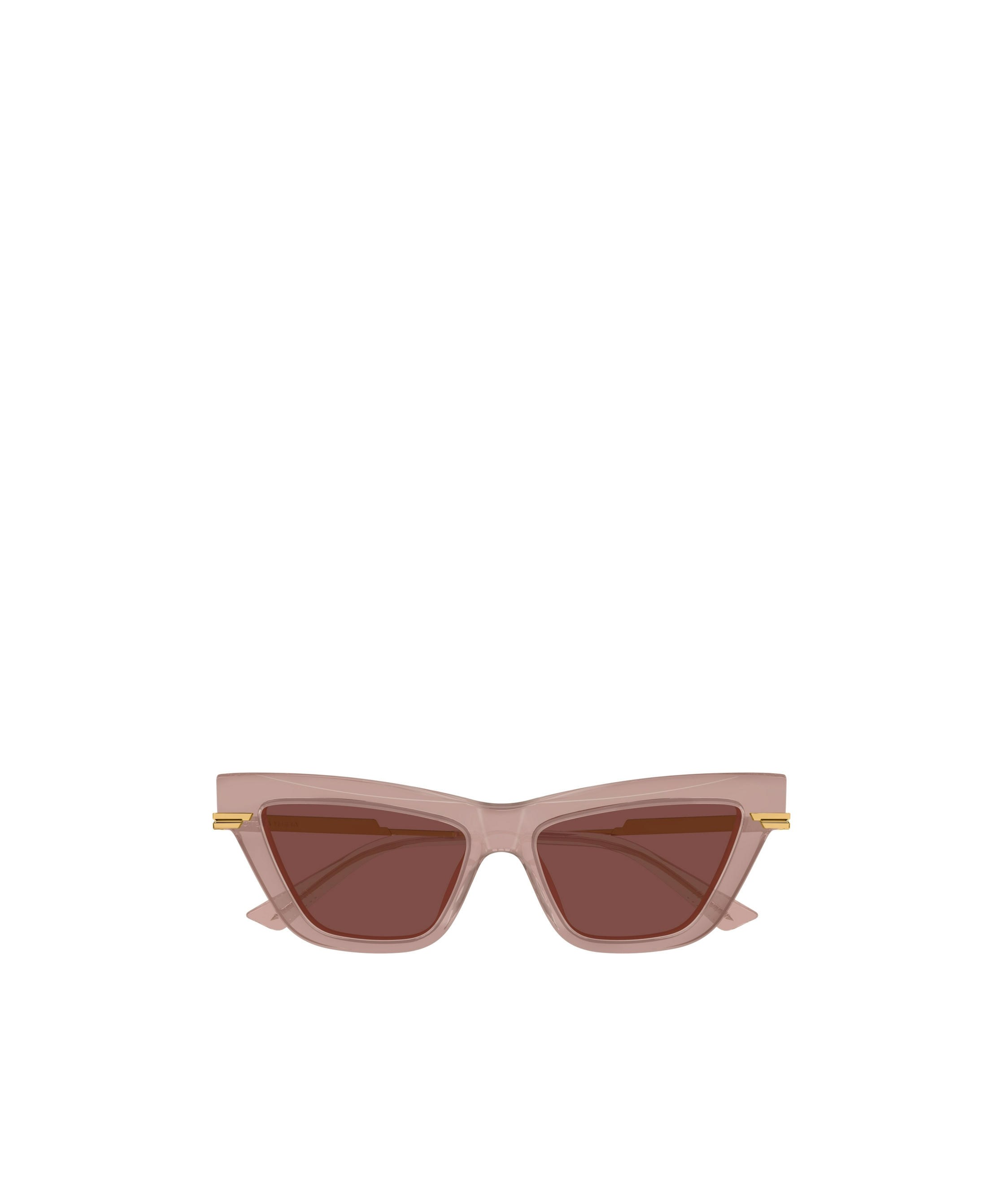 Bottega Veneta Logo Mixed-media Cat-eye Sunglasses In Red