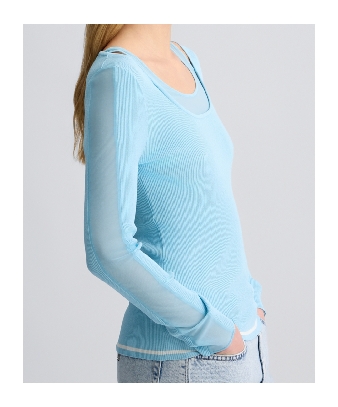 Liu •jo Jumper With Tulle Inserts In Blue