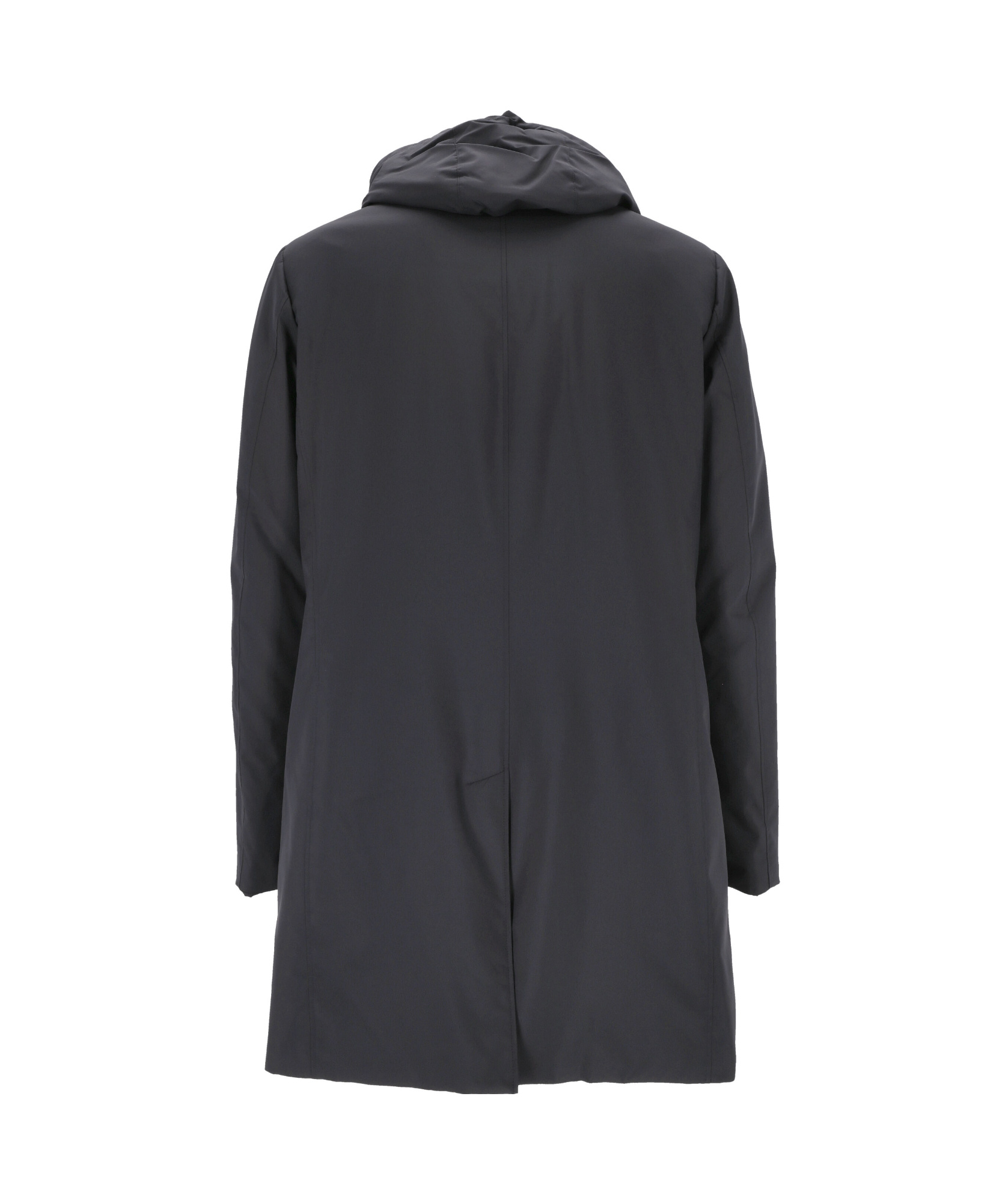 Moorer Button-down Hooded Coat In Black