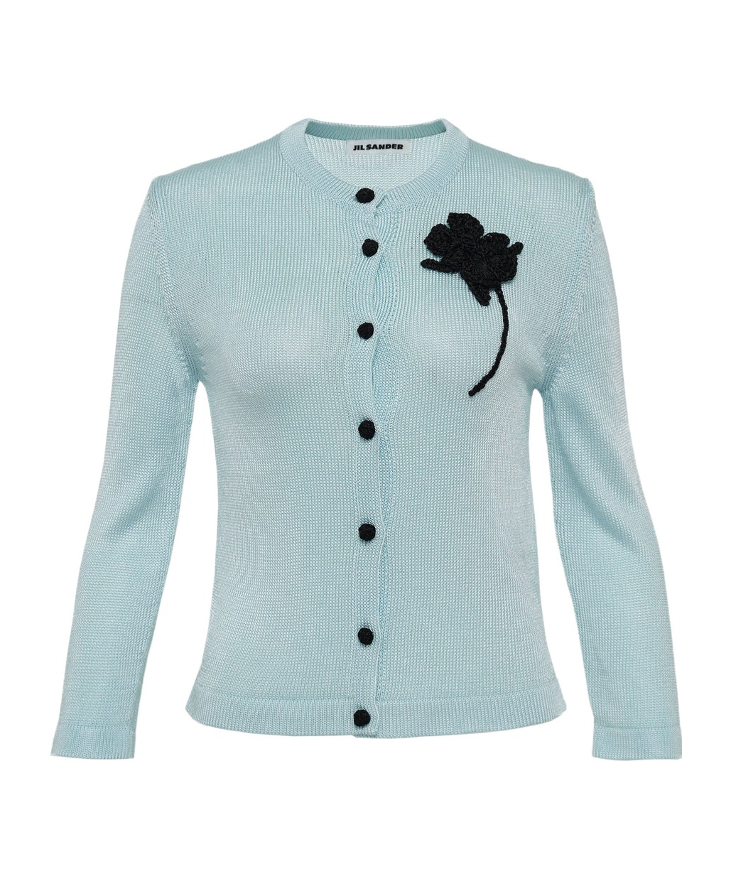 Shop Jil Sander Crochet Flower Cardigan