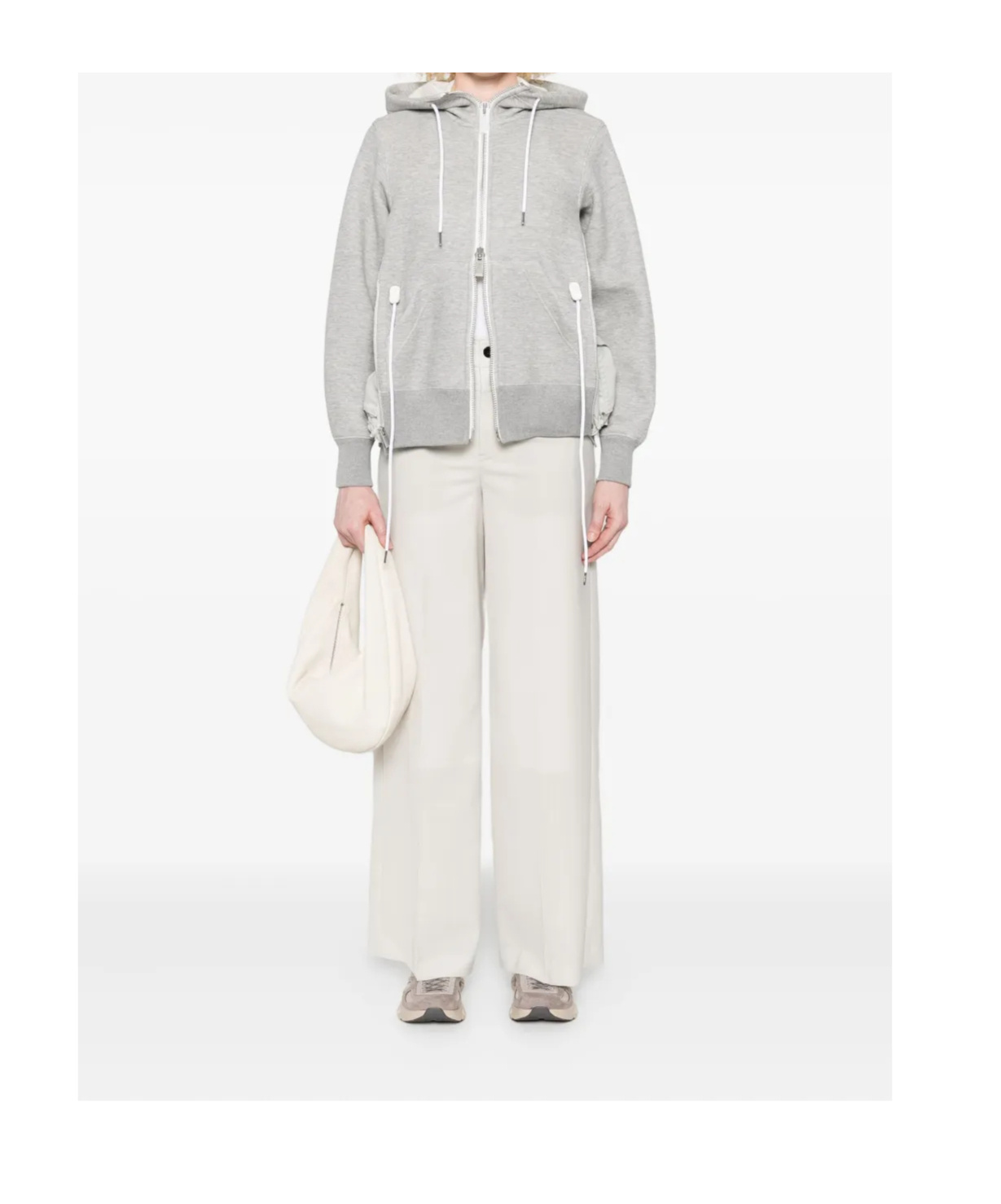 Sacai Sponge Sweat X Nylon Twill Hoodie In Multi