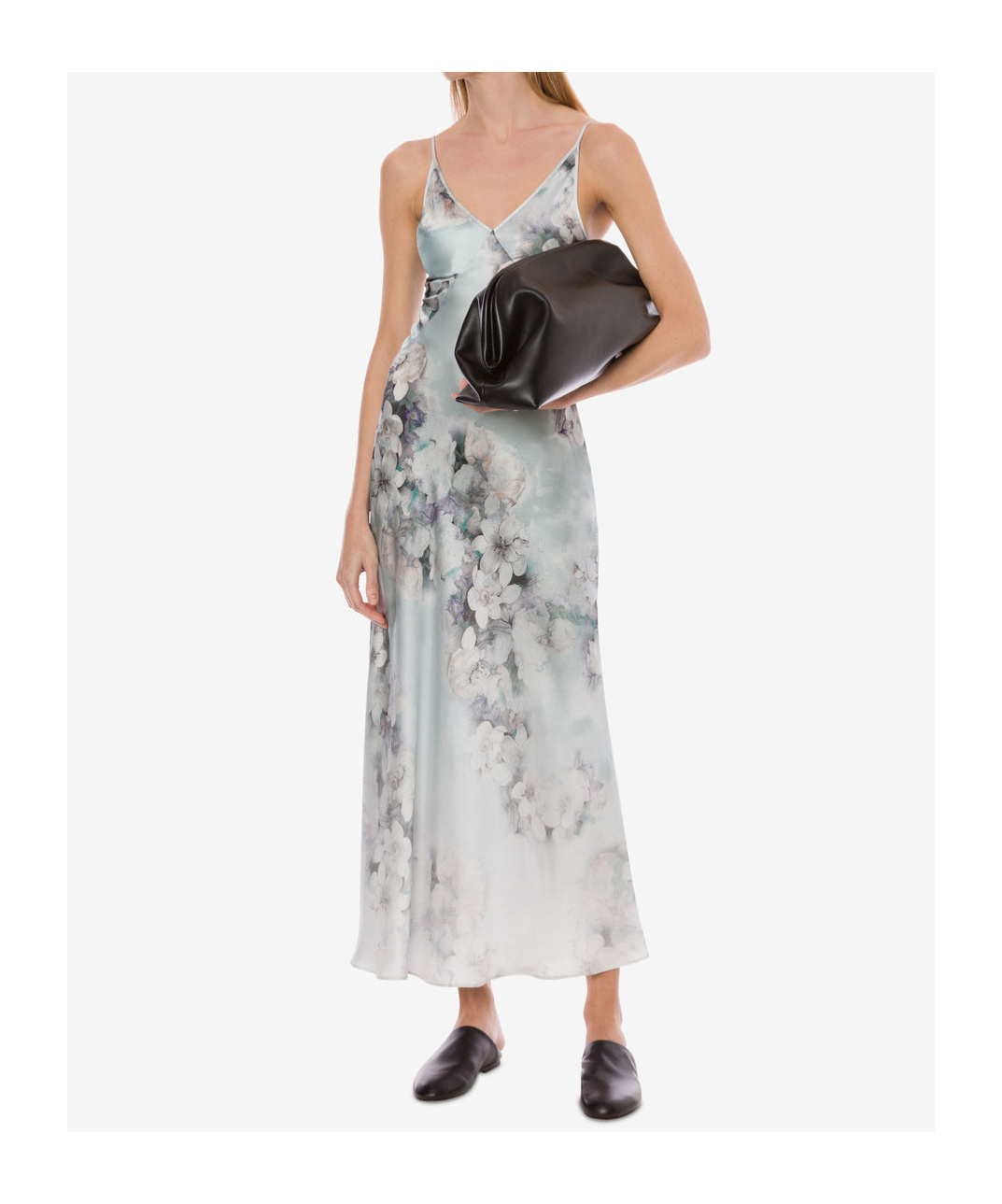 Alberta Ferretti Floral Print Maxi Dress With V-neckline In White