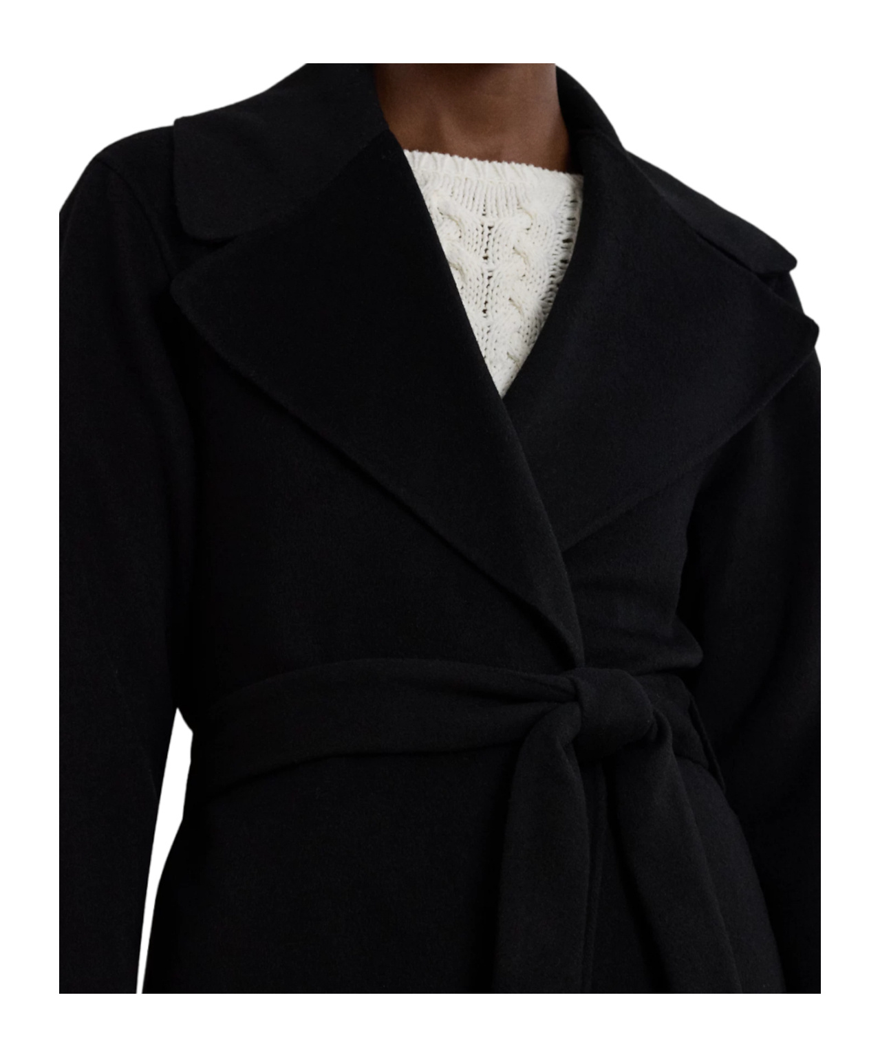 RALPH LAUREN WOOL BLEND WRAP COAT