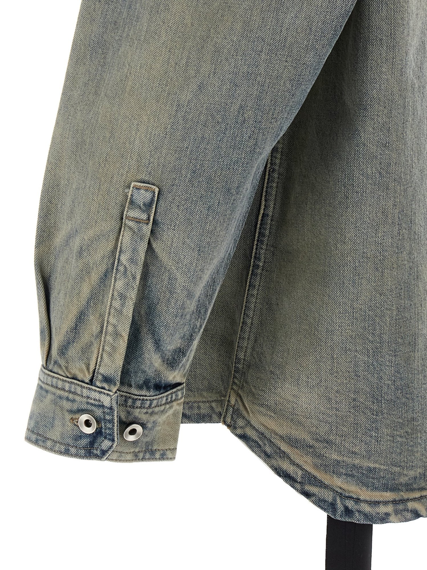 Rick Owens Drkshdw Patch-pockets Denim Jacket In Gray