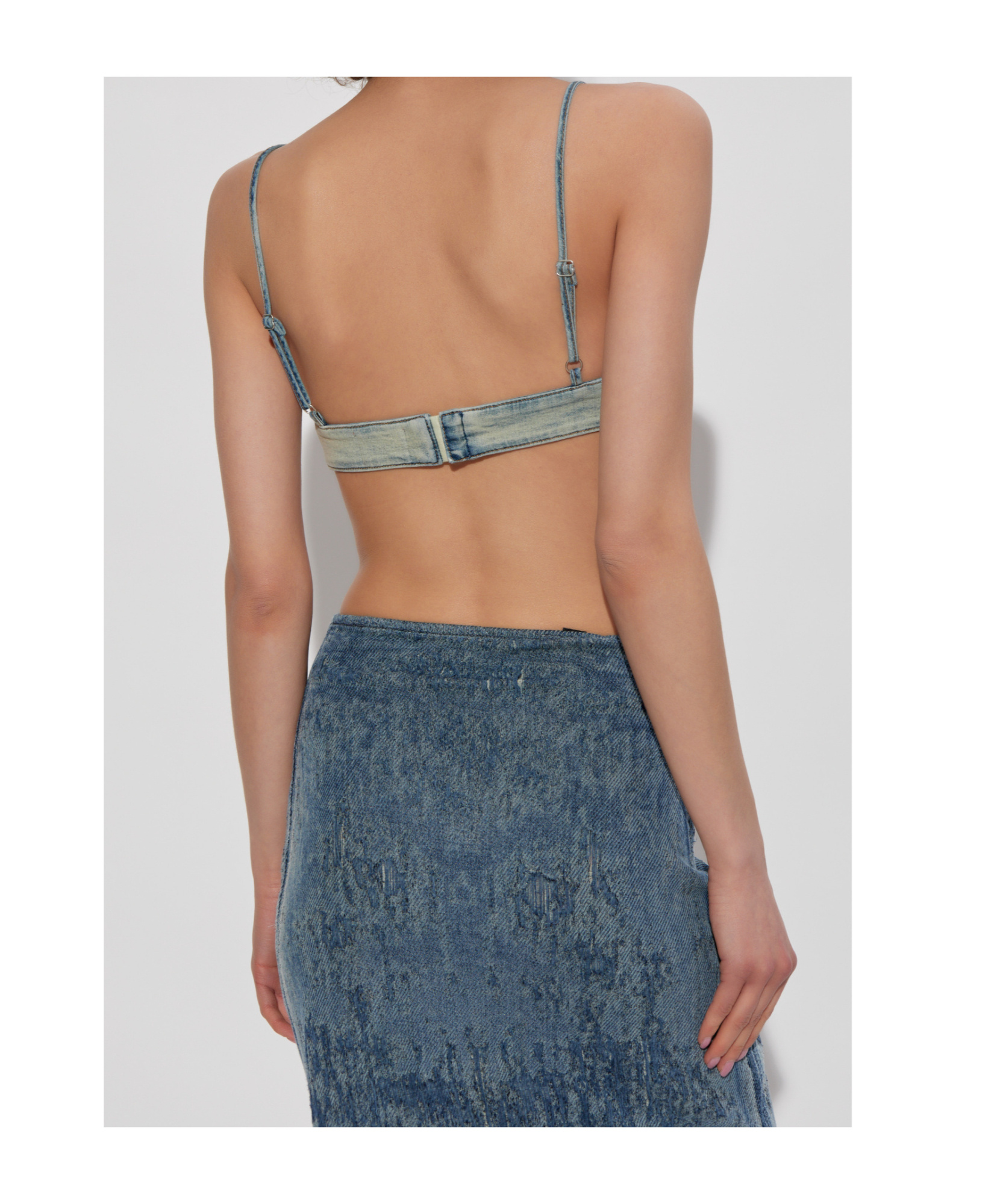 Diesel Denim Top With Zip Pocket Detailing In Gray