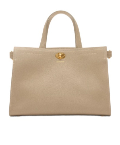 Burberry Leather Twist-lock Tote Bag