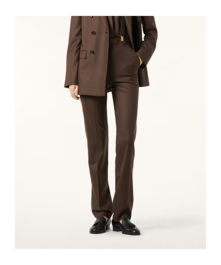 Loro Piana Davey Virgin Wool Straight Pants In Brown