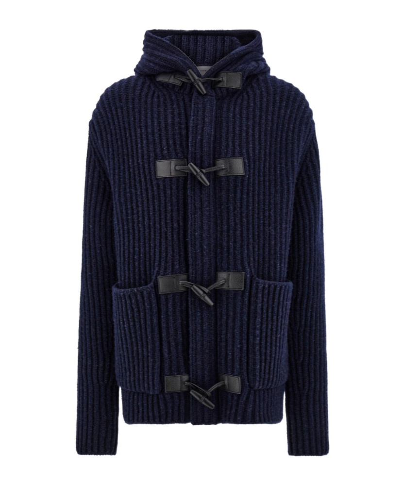 Ferragamo Wool Blend Duffle Coat In Blue