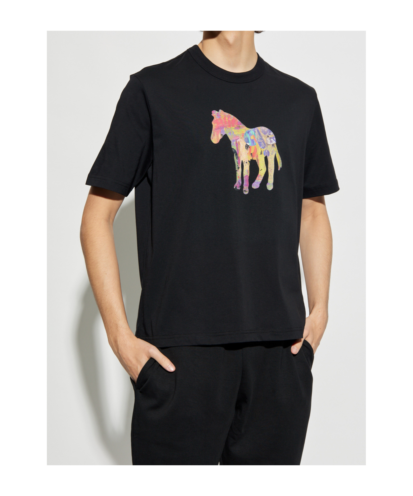 Ps By Paul Smith Ps Paul Smith Zebra Craft Cotton T-shirt In Black