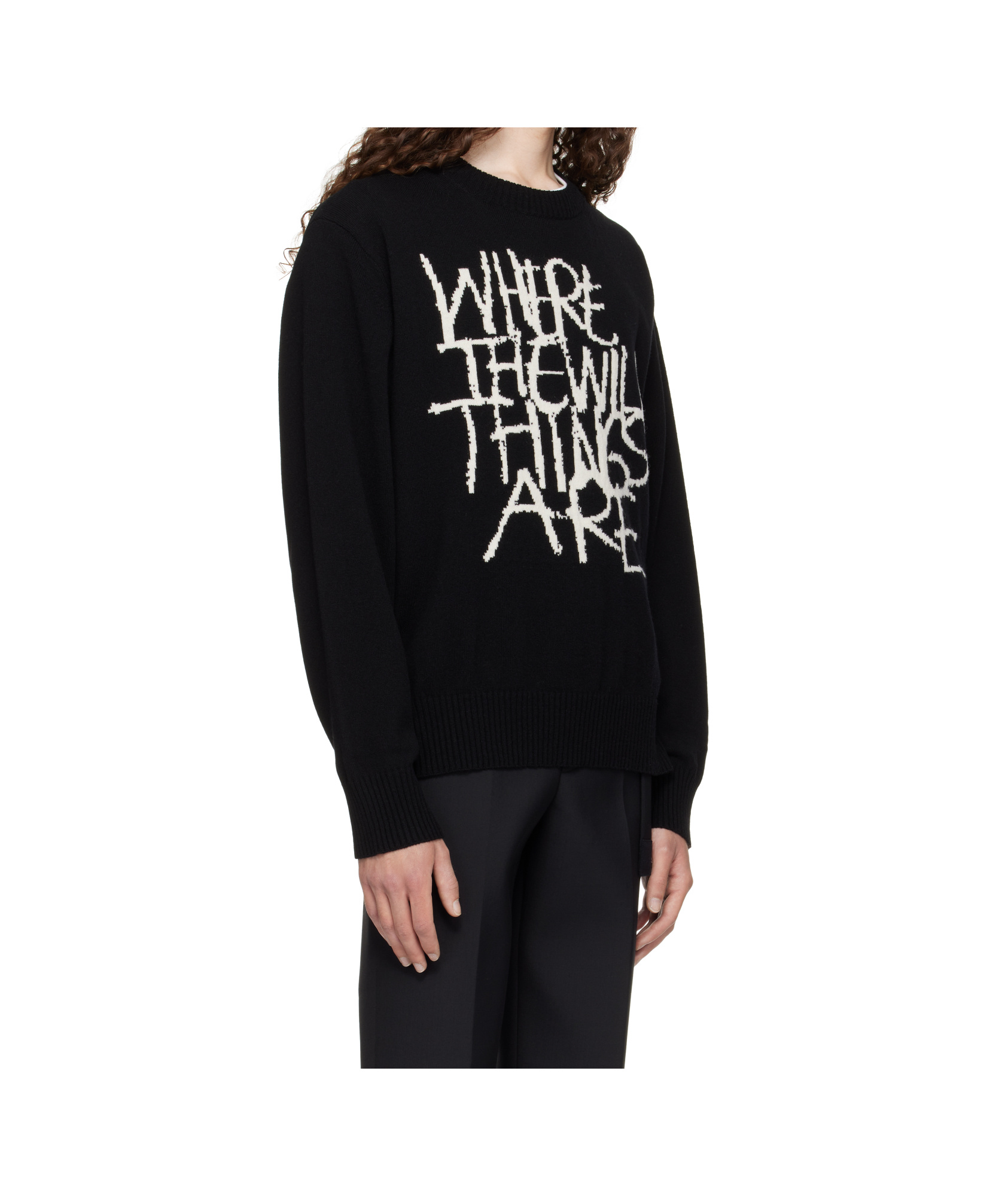 Sacai Long-sleeved Sweater In Black