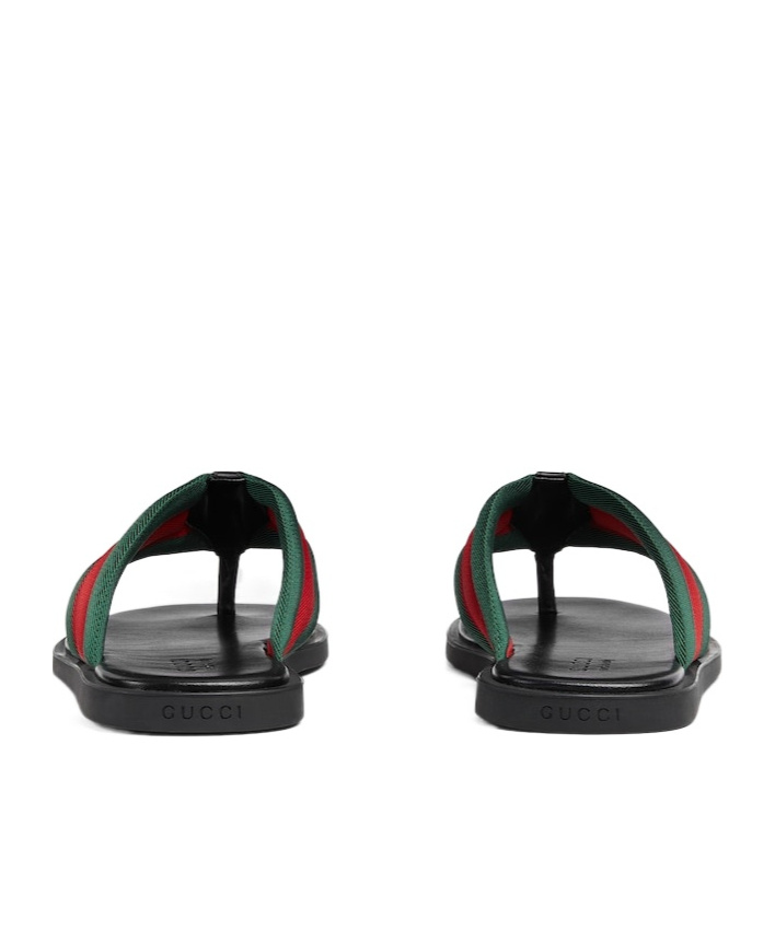 Gucci Gg Web Stripe Slides In Multi