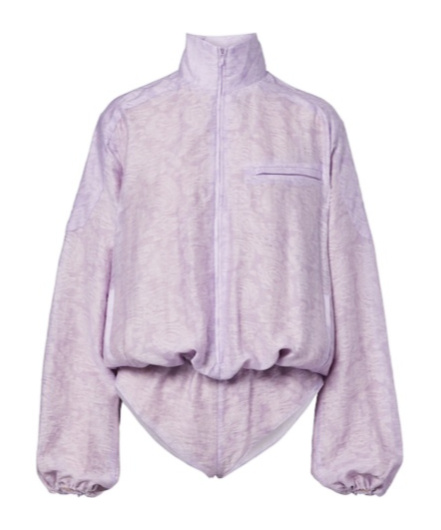 Christopher Esber Light Leak Jacquard Romper In Purple