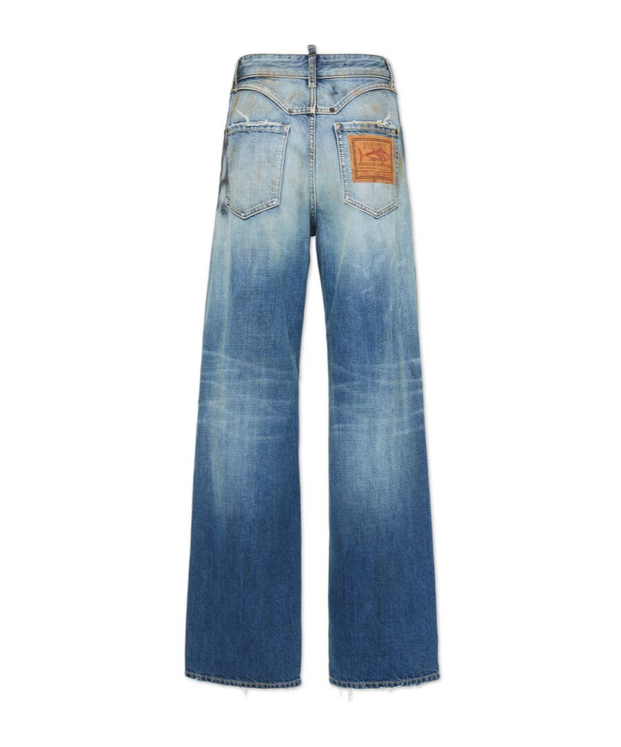Shop Dsquared2 Wide-leg Jeans In Blue