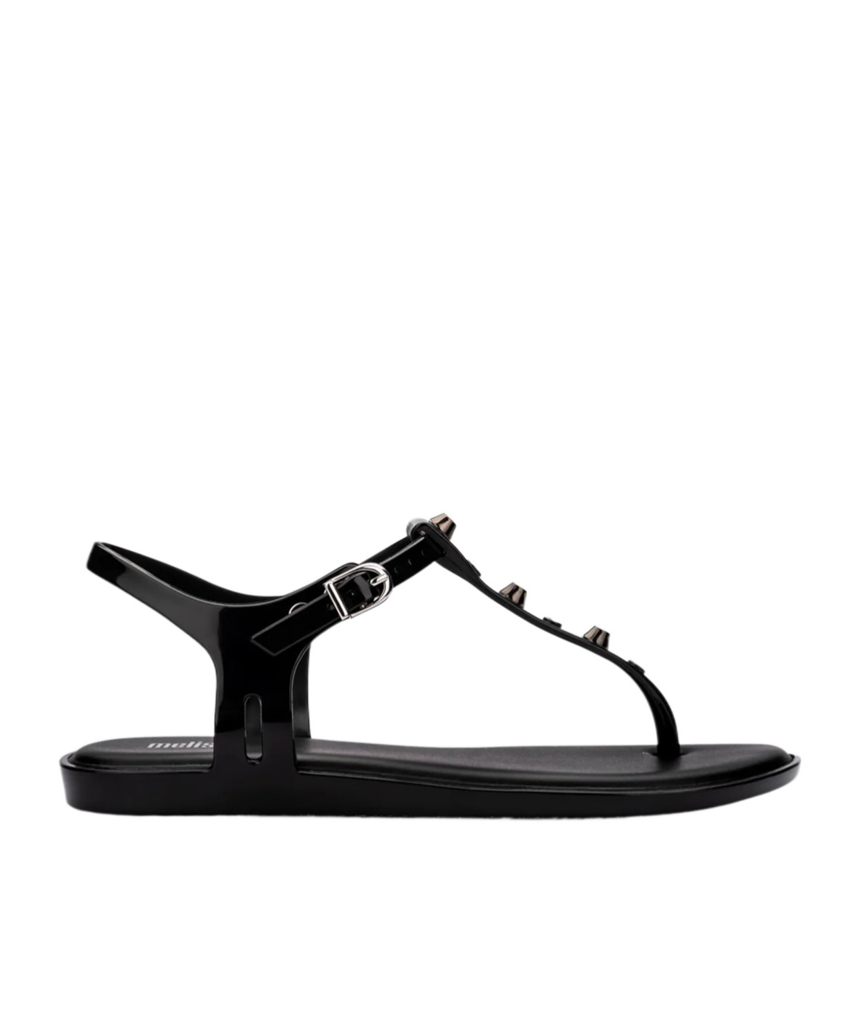MELISSA OPEN-TOED RIVET FLAT-SOLED SANDALS