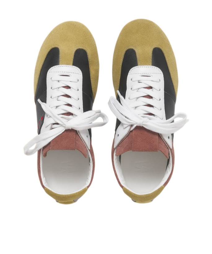 Marni Black Leather And Suede Sneakers In Multi
