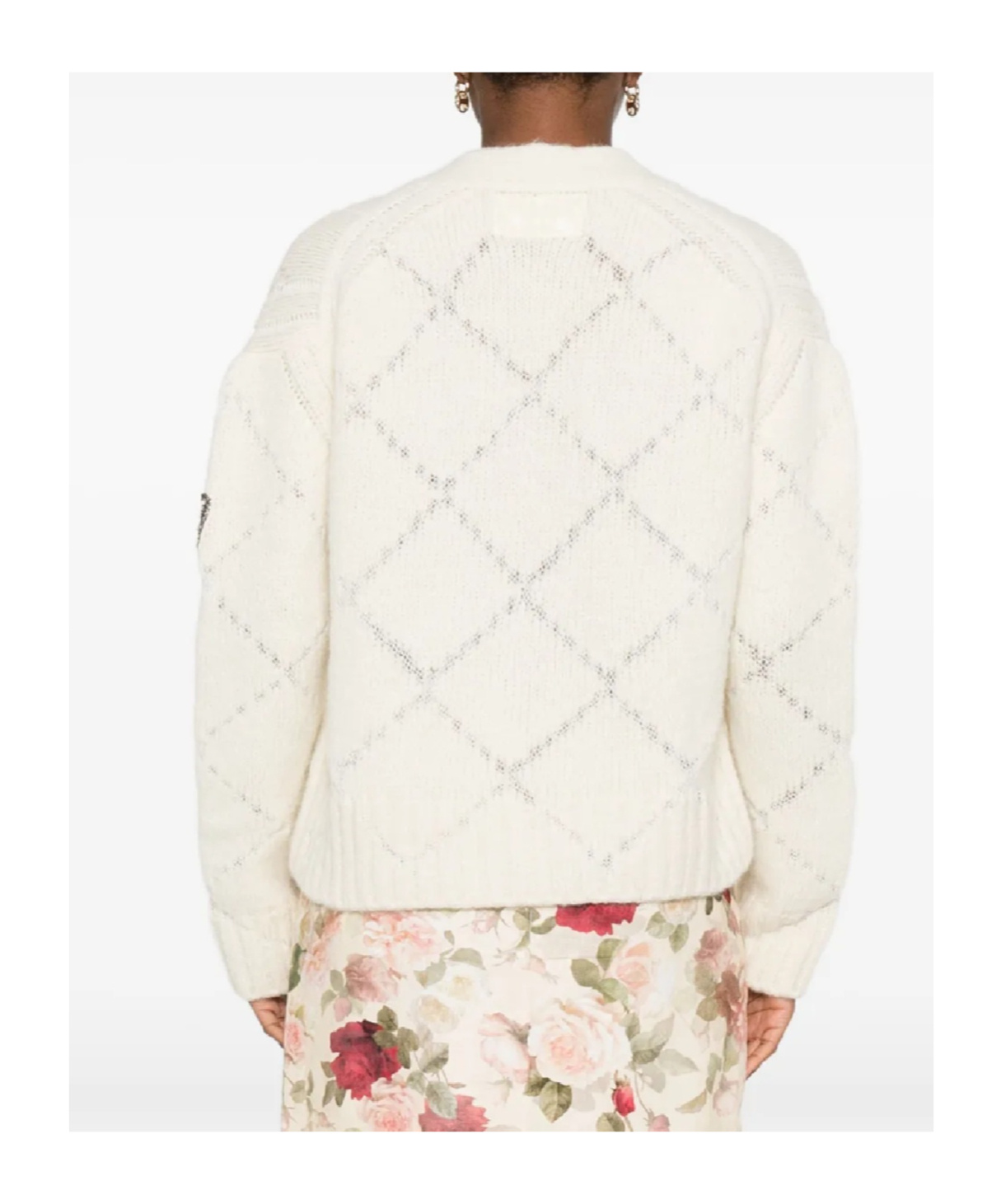 Ermanno Scervino Button-down Cardigan With Textured Knit In White