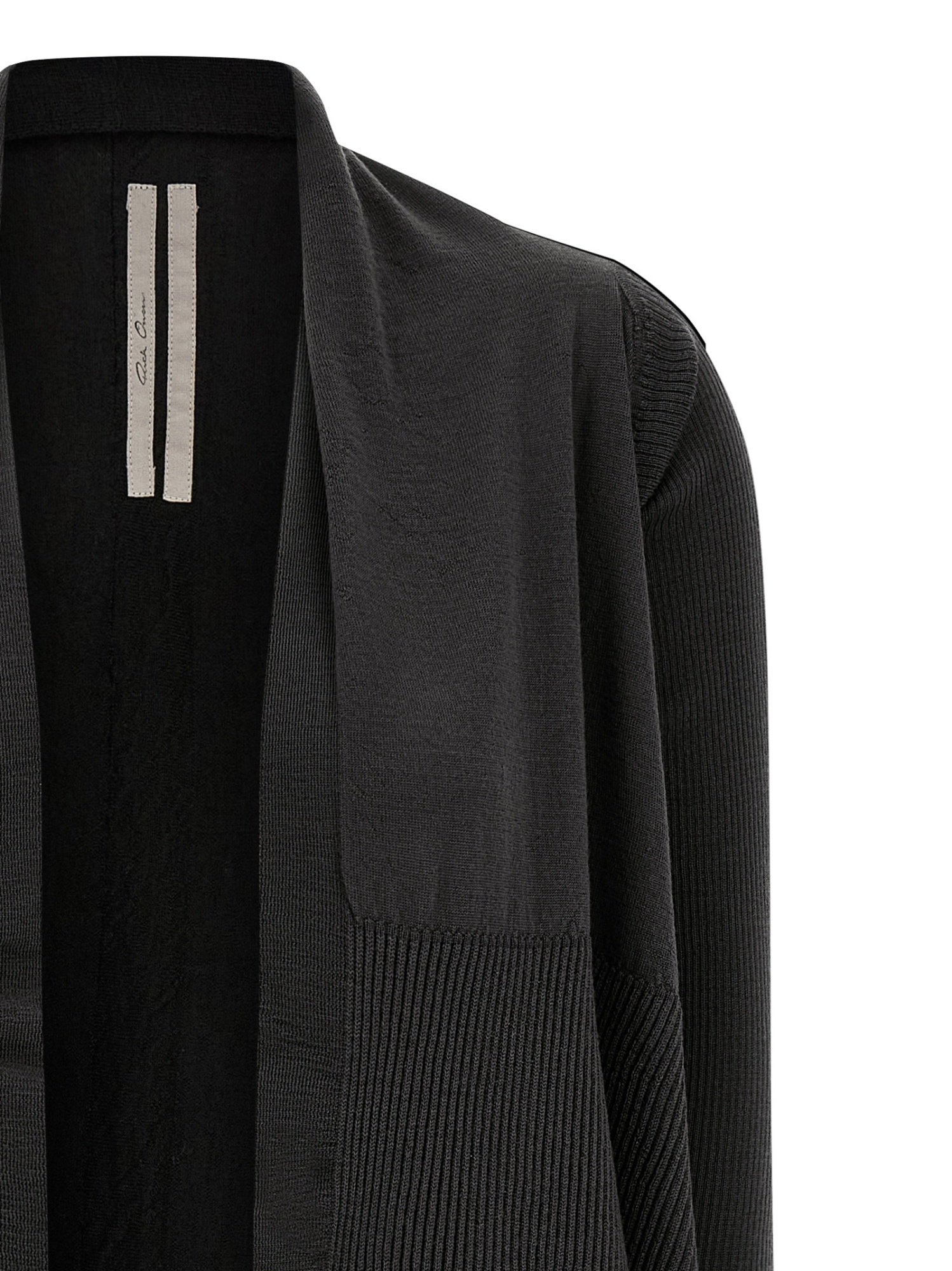 Rick Owens Long-sleeved Cardigan In Black