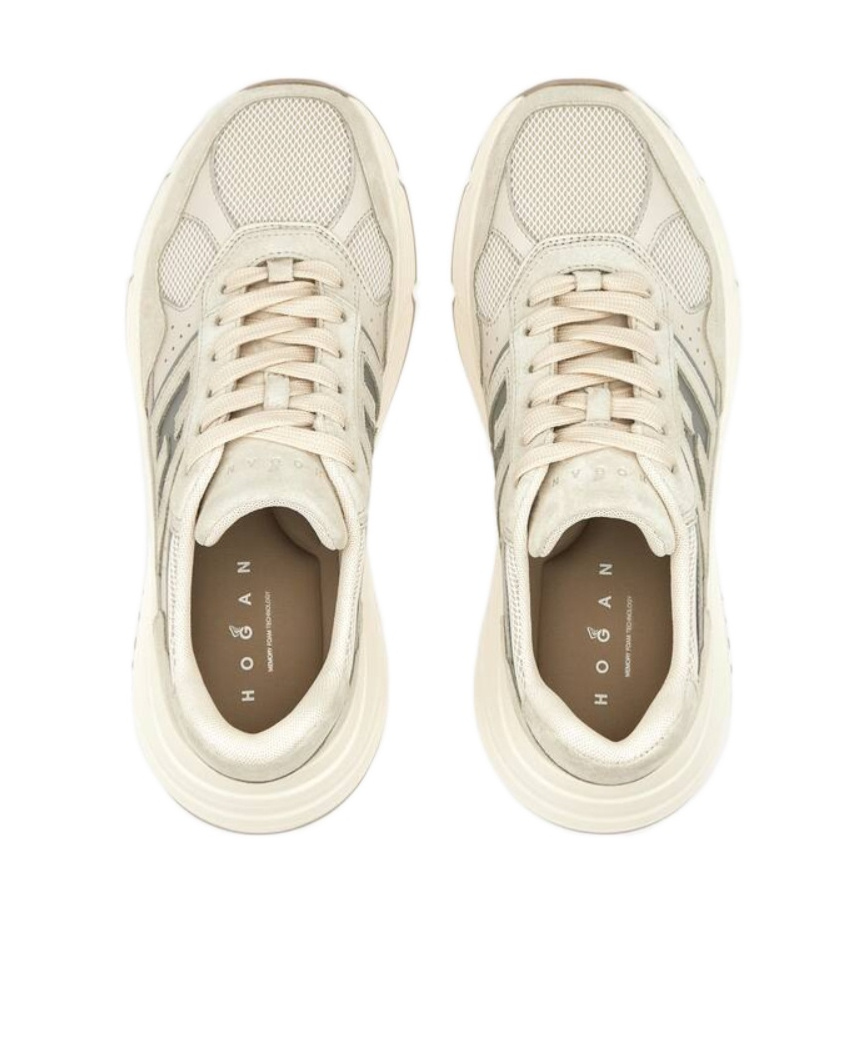 Hogan Hi-fi Panelled Platform Sneakers In Animal Print