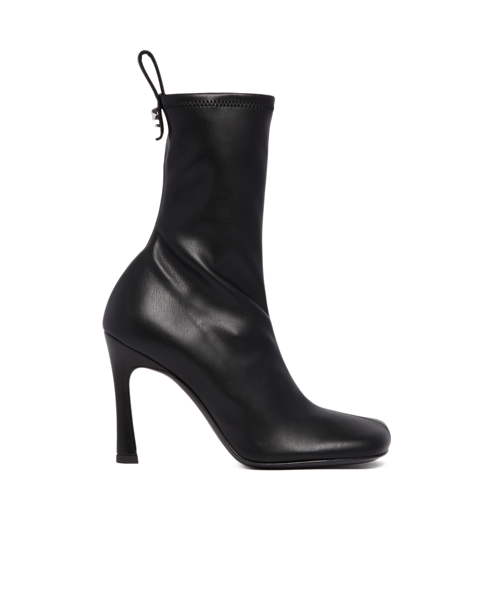 Attico Square-toed Short Boots In Black