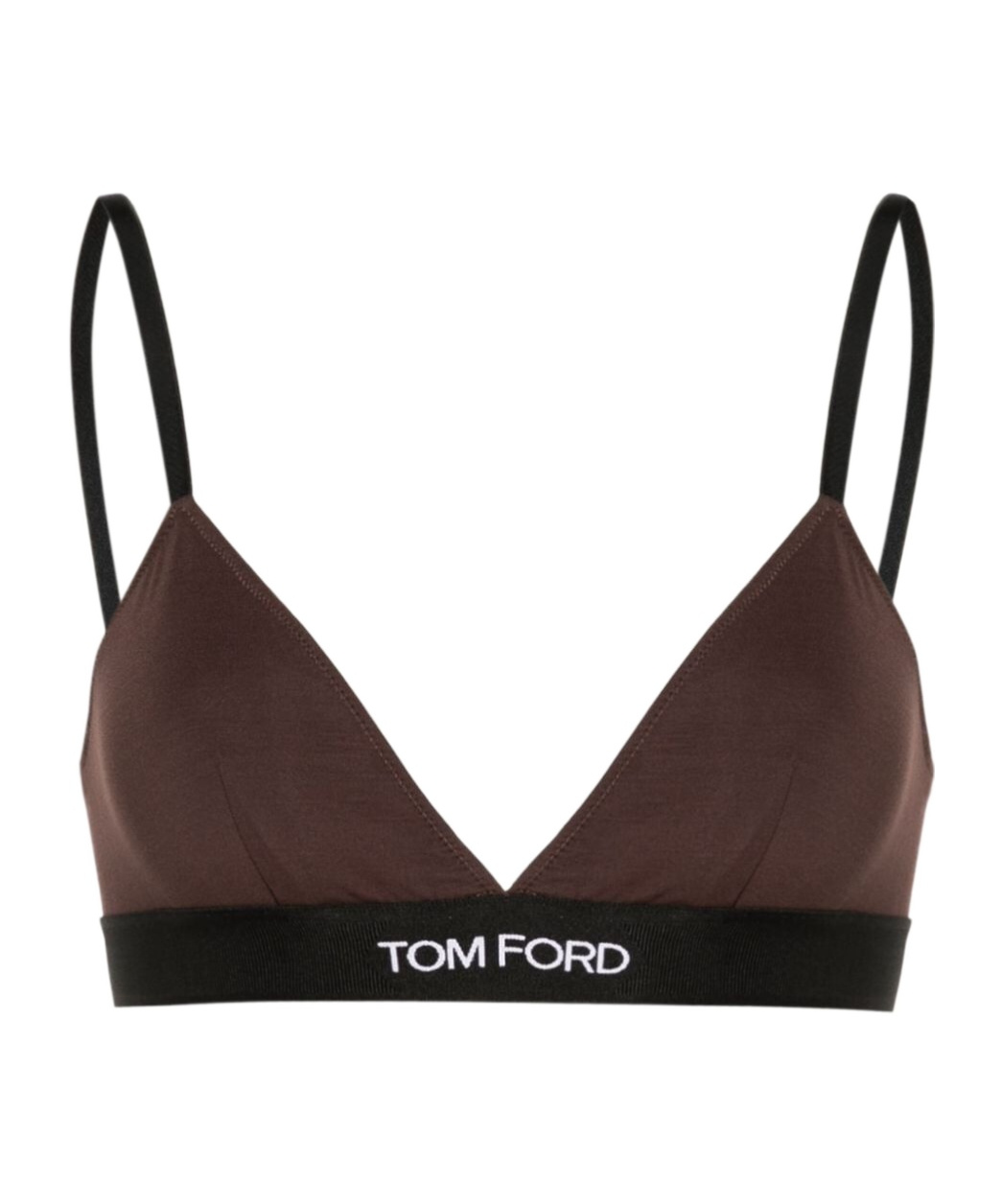 Tom Ford Logo Modal Jersey Triangle Bra In Black