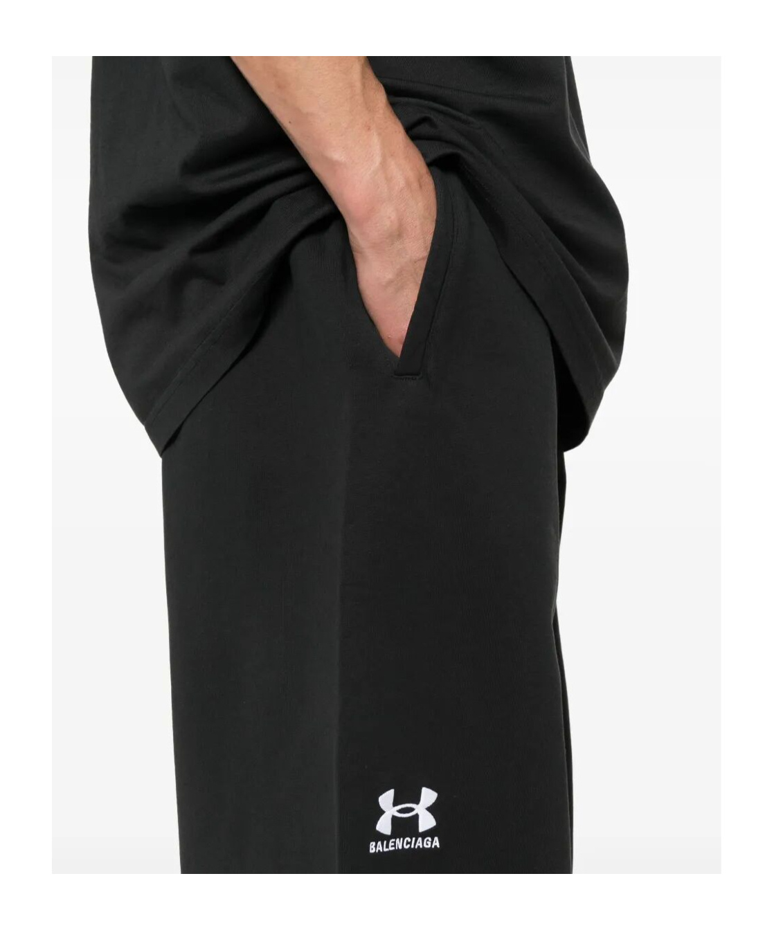 Shop Balenciaga X Under Armour Wide-leg Sweatpants In Black