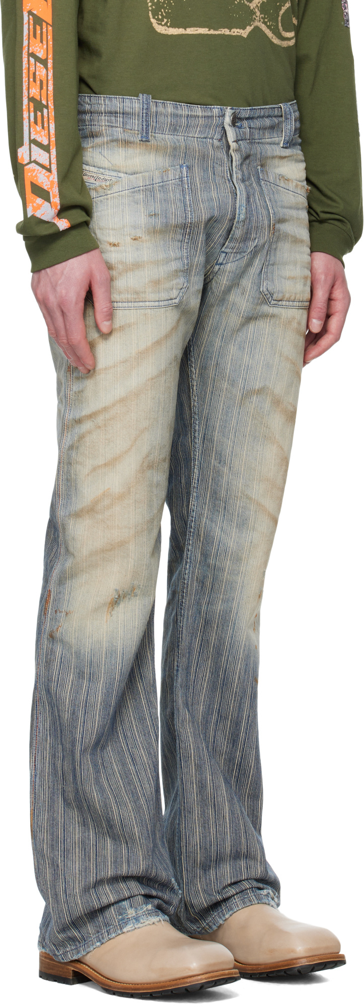 Diesel Blue Bootcut D-mooriz 09l55 Jeans In Medium Blue